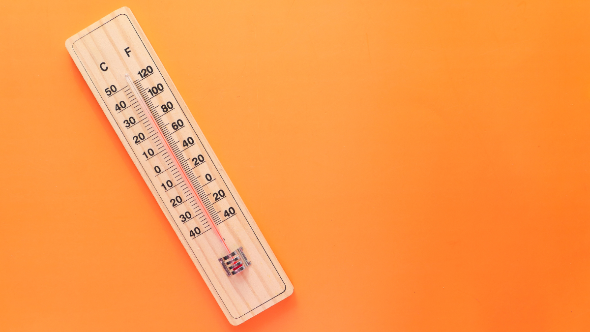 Thermomètre indiquant une temparéture élevé